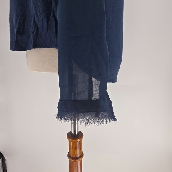 Womens H&M Sheer Long Sleeve Blouse With Frayed Edges - Picture 5 of 9